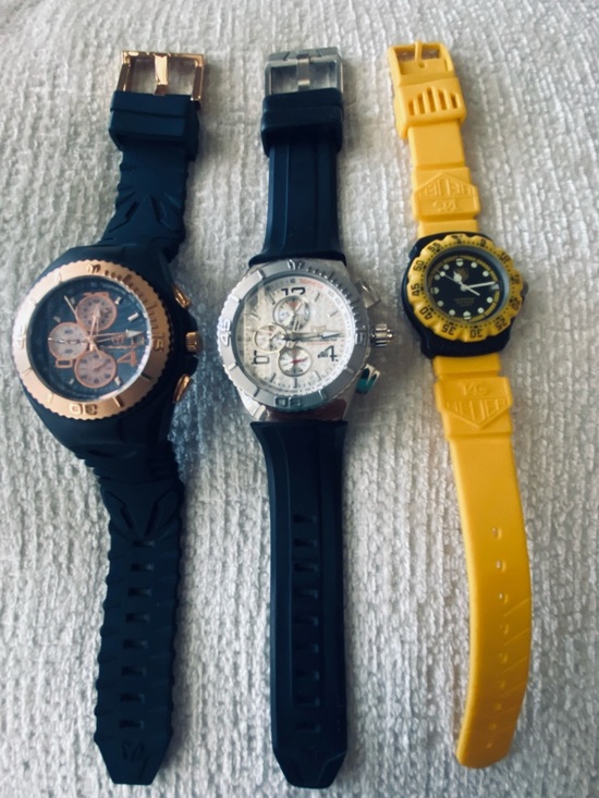 TAG Heuer,& Techno Marine Cruise Other - Yellow Sport Silicone Strap Dive-Style Watch